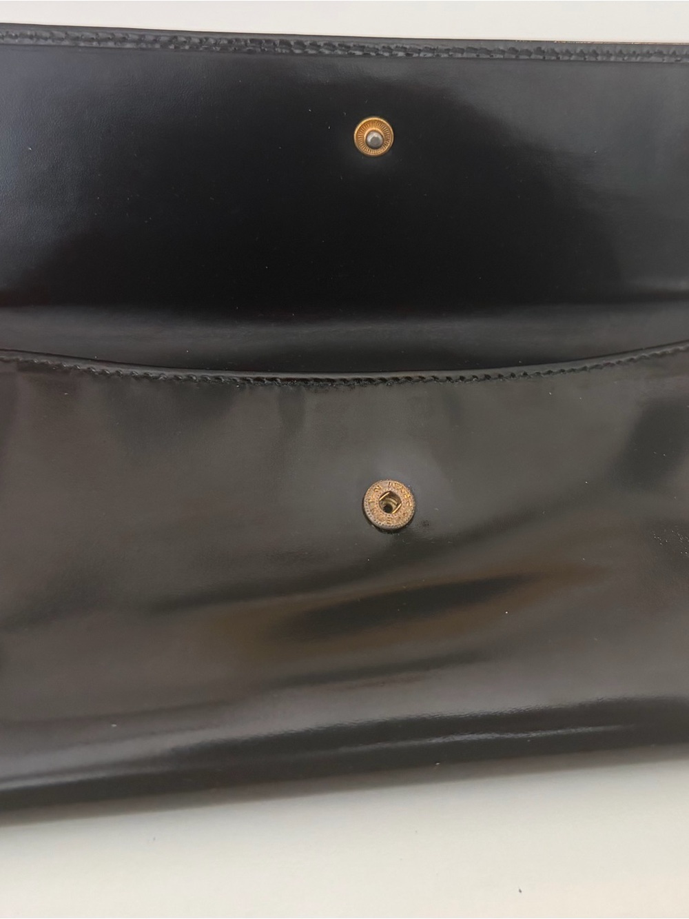Authentic Vintage Tom Ford Gucci Black Patent Leather Wallet Bamboo Handle - Picture 7 of 10